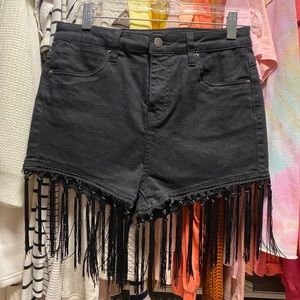 Black Denim Fridge Shorts